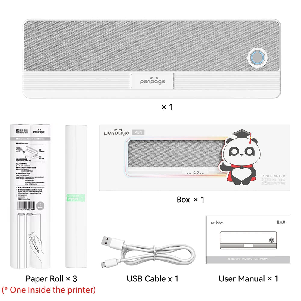 Peripage P40 P81 Mini Portable A4 Thermal Printer Wireless Bluetooth Thermal Paper Picture Inkless Printer For Office Business - Velvet Haven