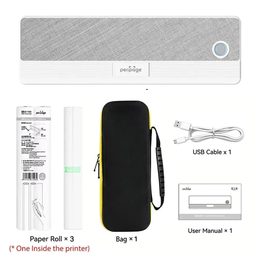 Peripage P40 P81 Mini Portable A4 Thermal Printer Wireless Bluetooth Thermal Paper Picture Inkless Printer For Office Business - Velvet Haven