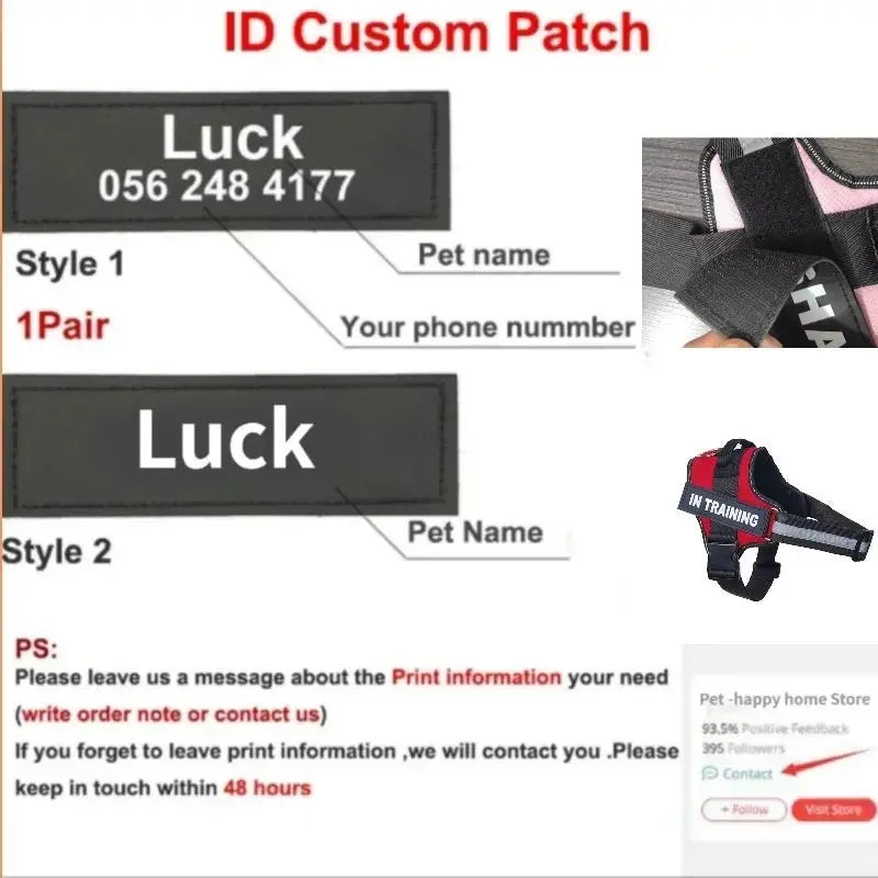 Personalized Dog Harness Reflective Adjustable No-Pull Pet Harness Vest For Small Medium Large Dogs wholesale harness - Velvet Haven