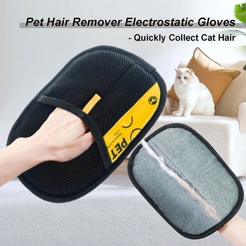 Pet Hair Remover Grooming Gloves with 2-in-1 Lint Roller – Reusable & Washable - Velvet Haven
