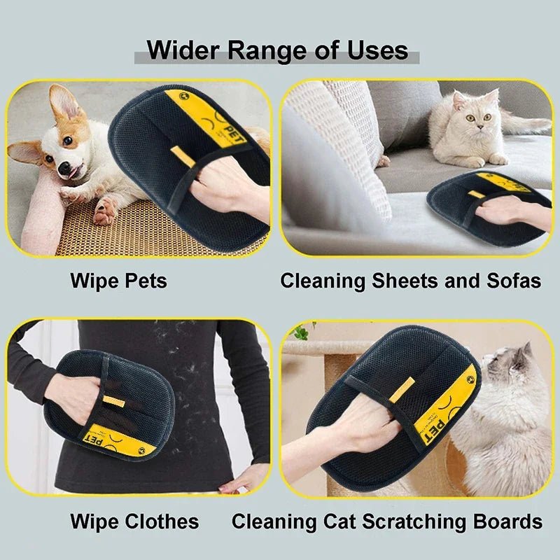 Pet Hair Remover Grooming Gloves with 2-in-1 Lint Roller – Reusable & Washable - Velvet Haven