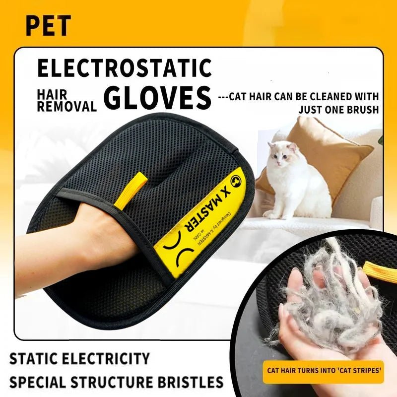 Pet Hair Remover Grooming Gloves with 2-in-1 Lint Roller – Reusable & Washable - Velvet Haven