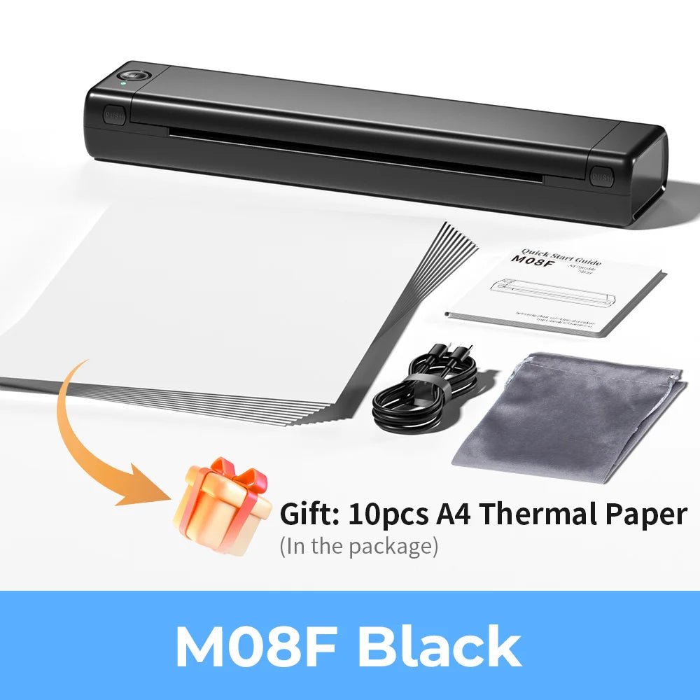 Phomemo M08F A4 Paper Printer Portable Thermal Printer Bluetooth Mobile Printer Compatible with Android & iOS Phone & Laptop - Velvet Haven