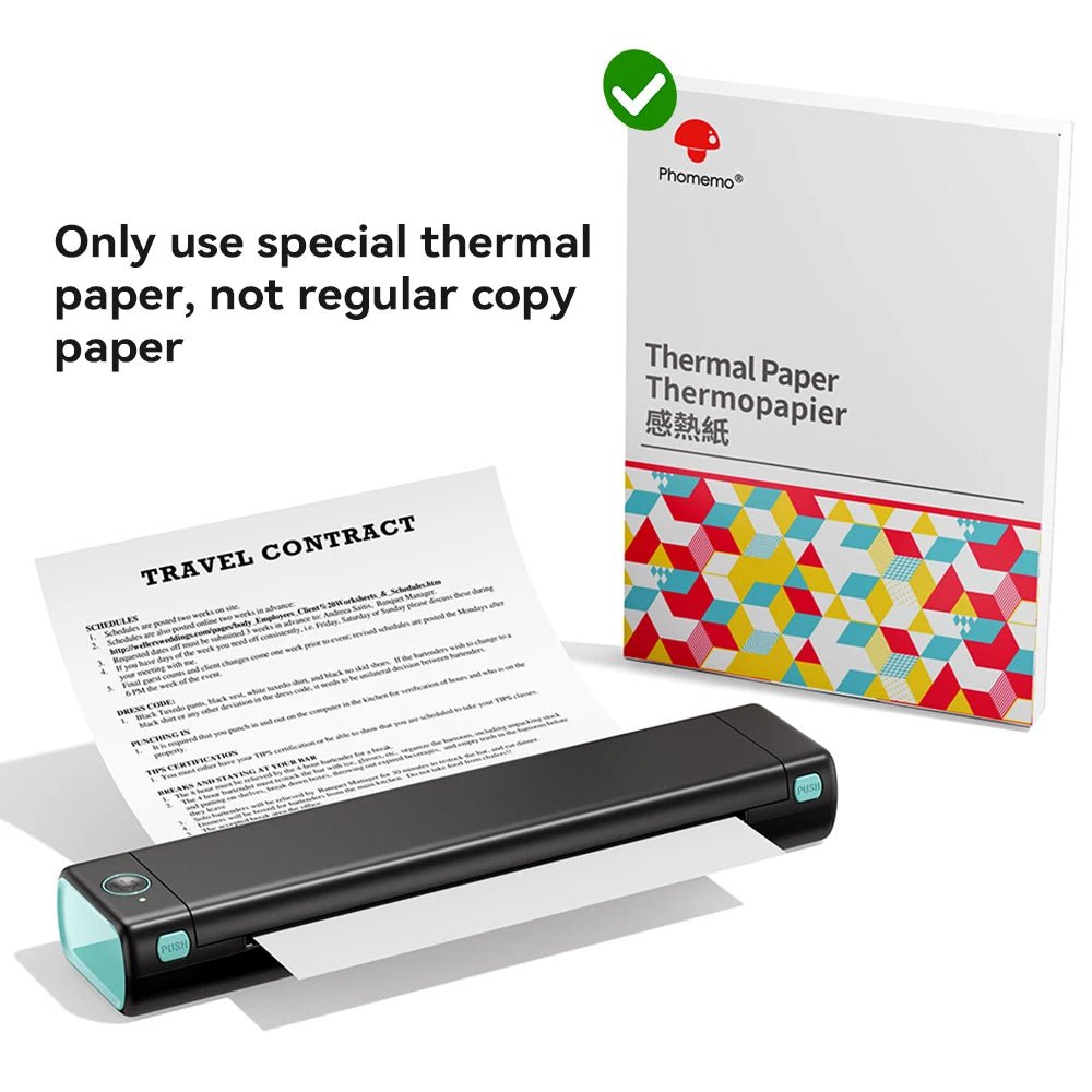 Phomemo M08F Portable A4 Paper Printer Tattoo Printer Thermal Paper Maker Mini Wireless Bluetooth Printer Compatible Phone&PC - Velvet Haven