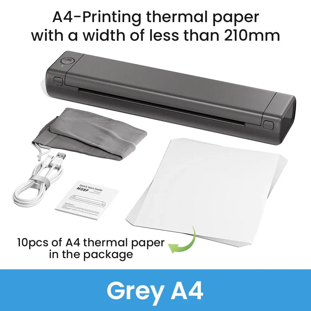 Phomemo M08F Portable A4 Paper Printer Tattoo Printer Thermal Paper Maker Mini Wireless Bluetooth Printer Compatible Phone&PC - Velvet Haven