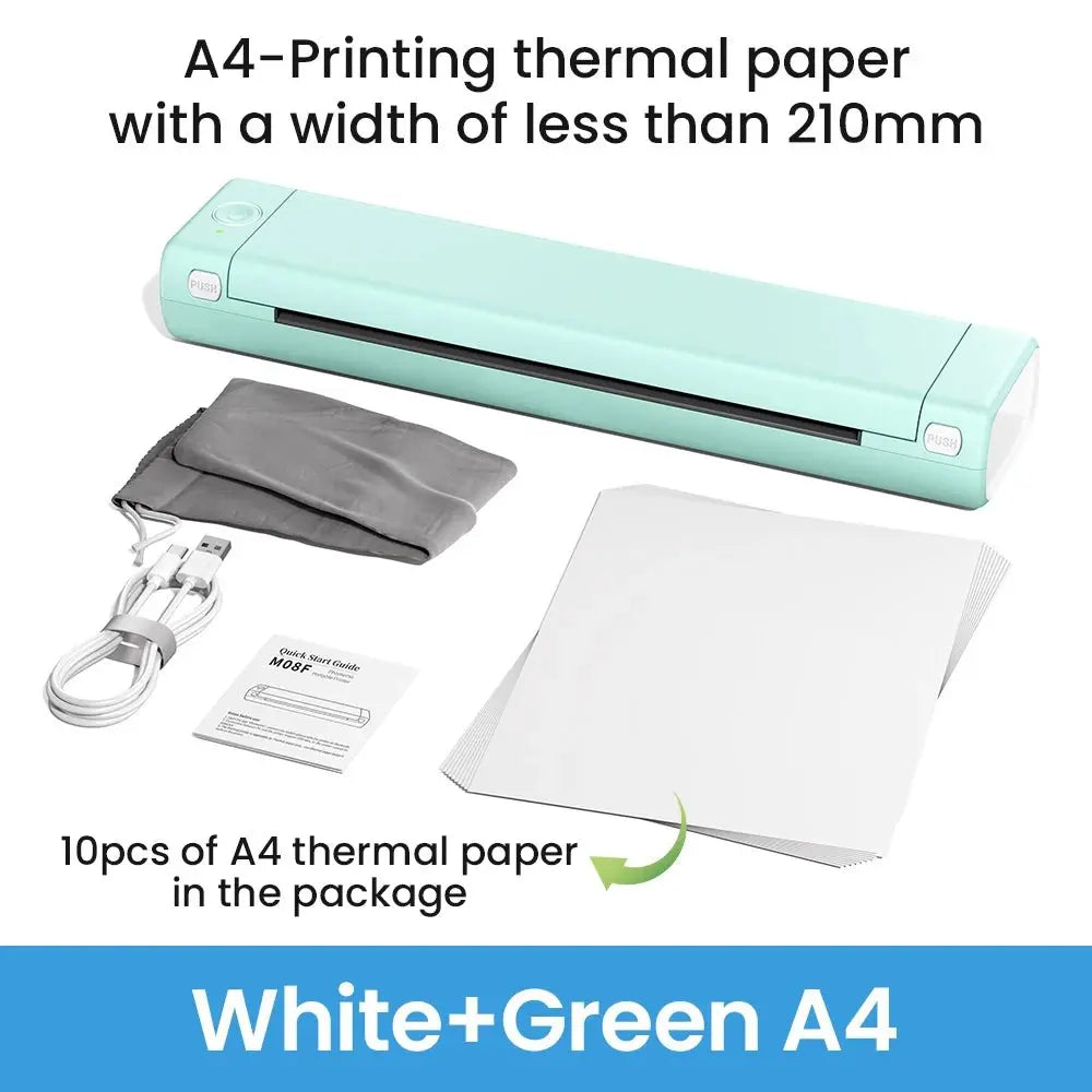 Phomemo M08F Portable A4 Paper Printer Tattoo Printer Thermal Paper Maker Mini Wireless Bluetooth Printer Compatible Phone&PC - Velvet Haven