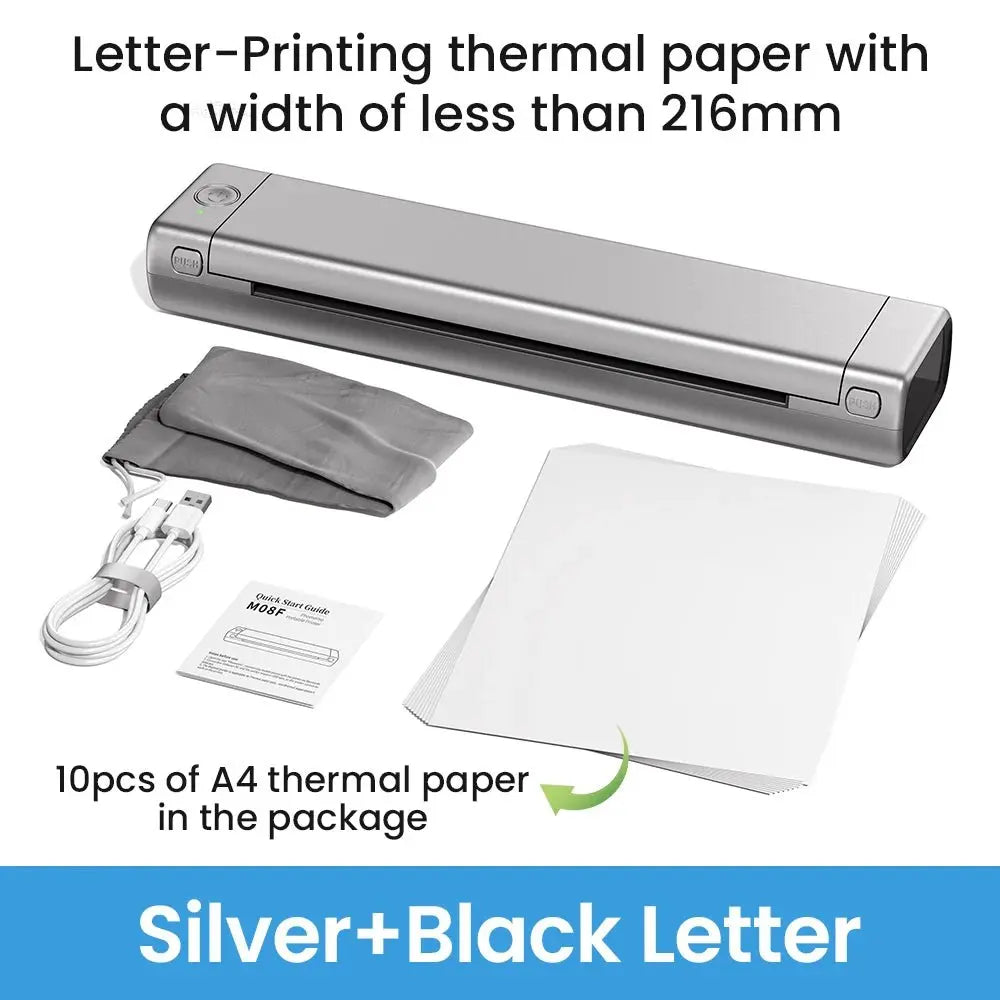 Phomemo M08F Portable A4 Paper Printer Tattoo Printer Thermal Paper Maker Mini Wireless Bluetooth Printer Compatible Phone&PC - Velvet Haven