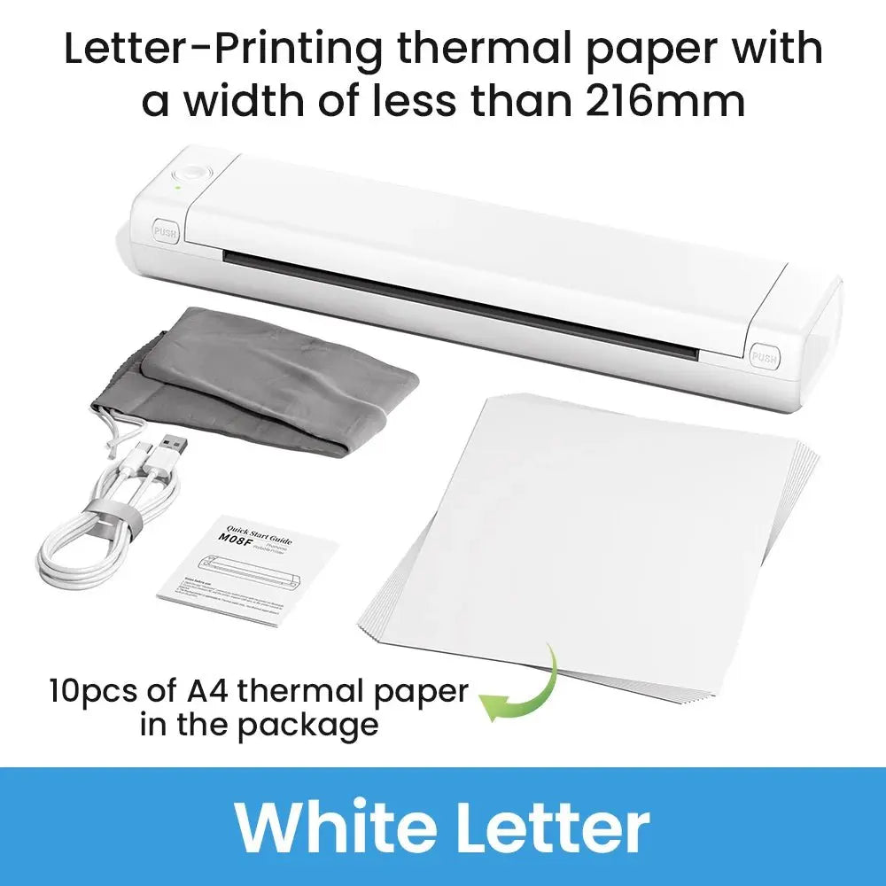 Phomemo M08F Portable A4 Paper Printer Tattoo Printer Thermal Paper Maker Mini Wireless Bluetooth Printer Compatible Phone&PC - Velvet Haven