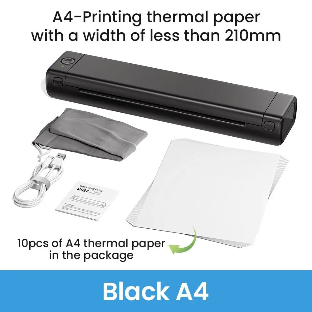 Phomemo M08F Portable A4 Paper Printer Tattoo Printer Thermal Paper Maker Mini Wireless Bluetooth Printer Compatible Phone&PC - Velvet Haven
