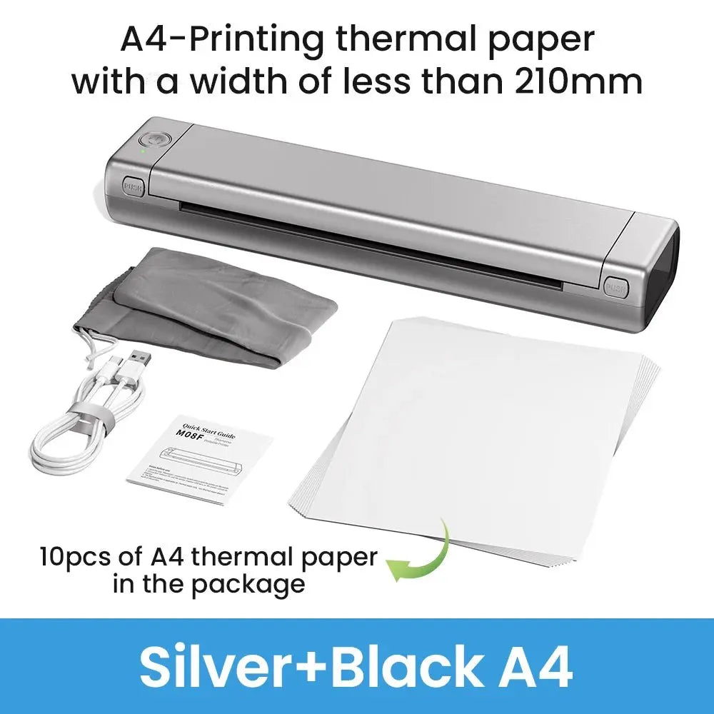 Phomemo M08F Portable A4 Paper Printer Tattoo Printer Thermal Paper Maker Mini Wireless Bluetooth Printer Compatible Phone&PC - Velvet Haven