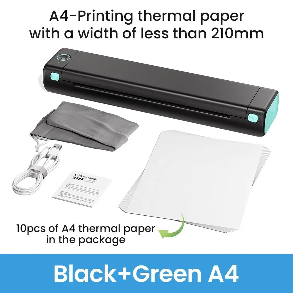 Phomemo M08F Portable A4 Paper Printer Tattoo Printer Thermal Paper Maker Mini Wireless Bluetooth Printer Compatible Phone&PC - Velvet Haven