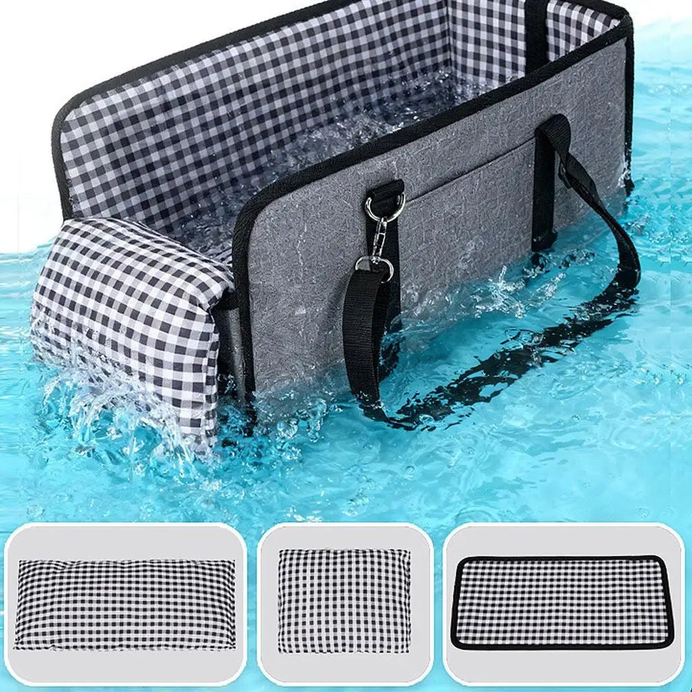 Plaid Console Dog Car Seat for Small Dogs, PU Booster Seat - Velvet Haven