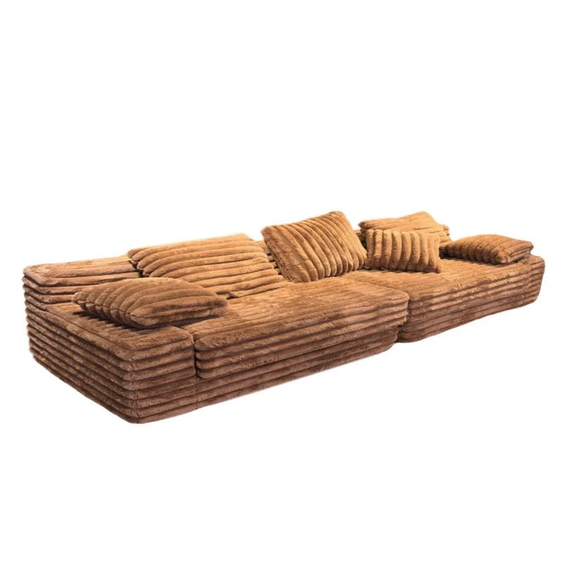 Plush Corduroy Modular Sectional Sofa, Vacuum Compressed Lounge Couch - Velvet Haven