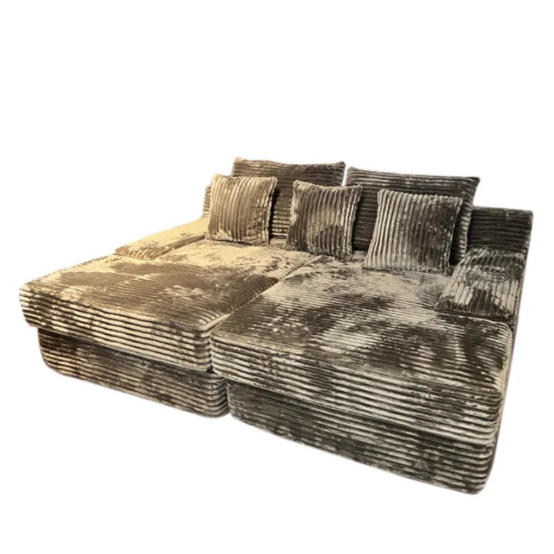 Plush Corduroy Modular Sectional Sofa, Vacuum Compressed Lounge Couch - Velvet Haven