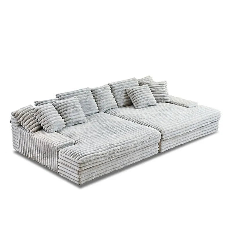 Plush Corduroy Modular Sectional Sofa, Vacuum Compressed Lounge Couch - Velvet Haven