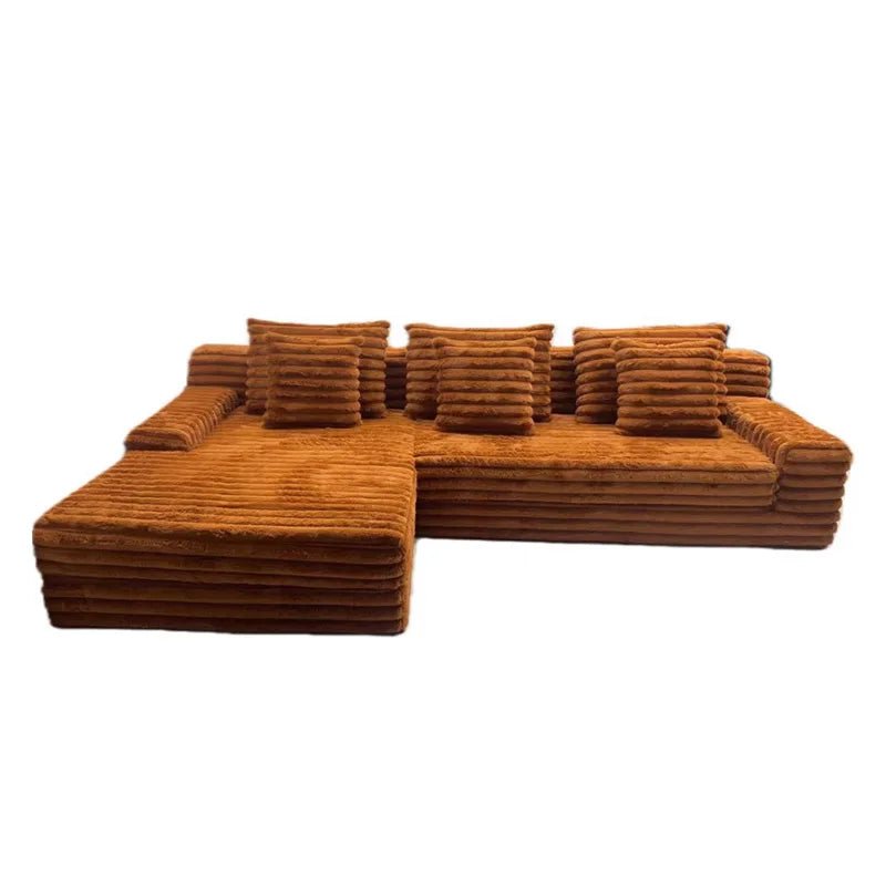Plush Corduroy Modular Sectional Sofa, Vacuum Compressed Lounge Couch - Velvet Haven