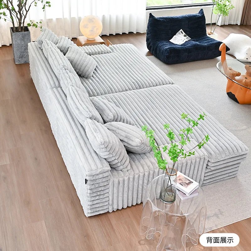 Plush Corduroy Modular Sectional Sofa, Vacuum Compressed Lounge Couch - Velvet Haven