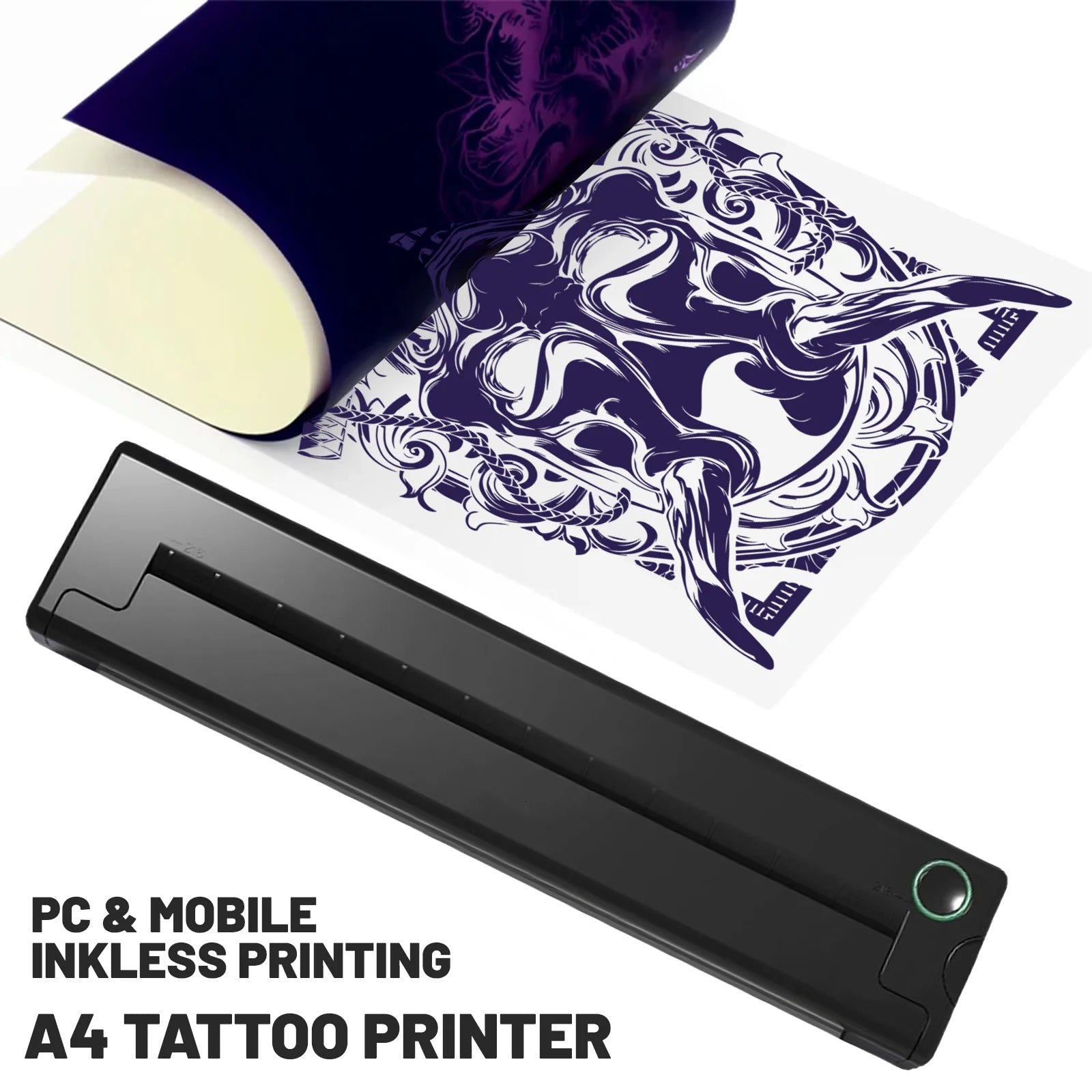 Portable A4 Thermal Printer Mini Tattoo Stencil Transfer Printer Multifunctional Tattoo Document Printer Wireless Bluetooth - Velvet Haven