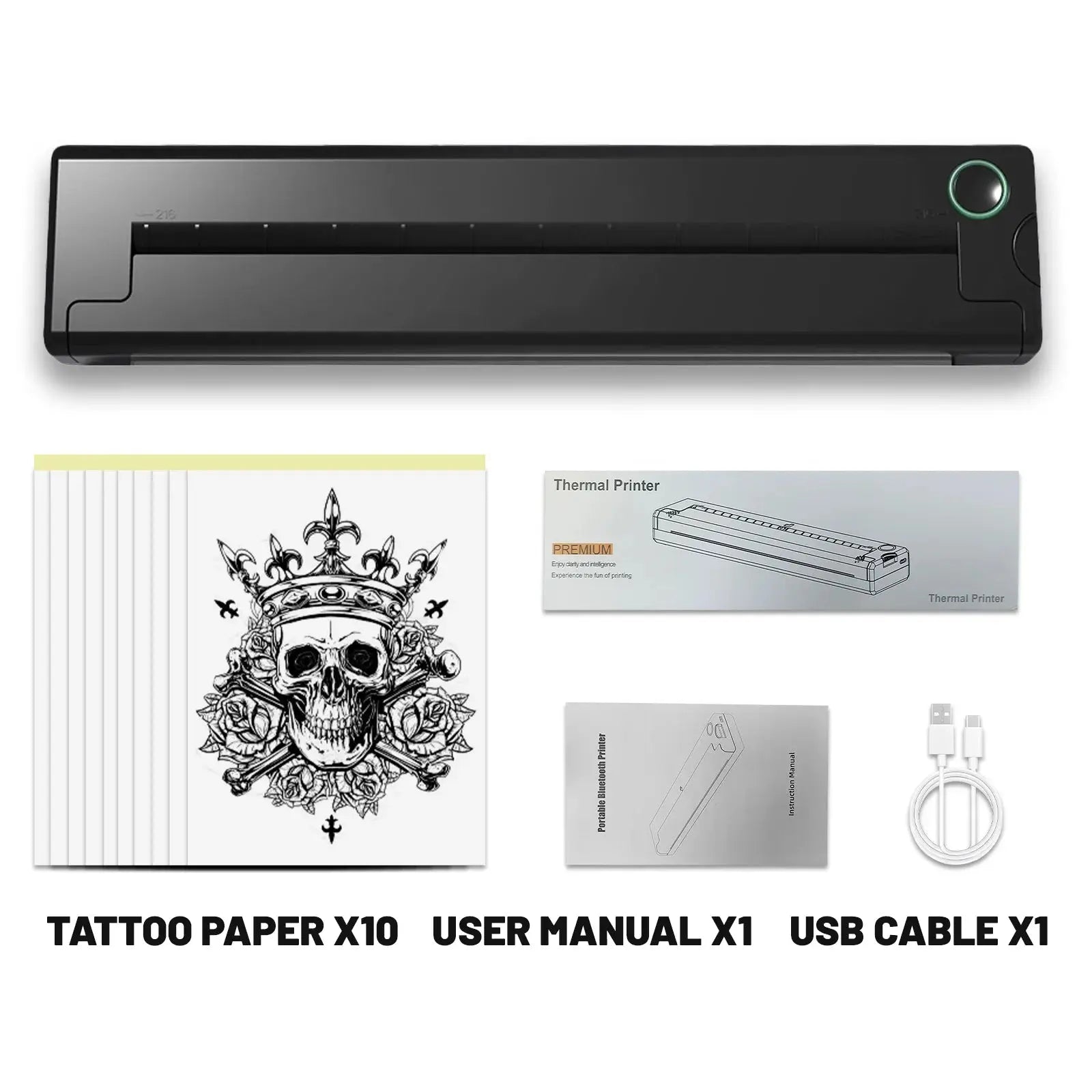 Portable A4 Thermal Printer, Wireless Bluetooth Mini Tattoo Stencil Transfer Printer, Multifunctional Tattoo & Document Printer - Velvet Haven