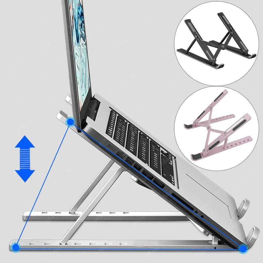 Portable Adjustable Laptop Stand Foldable Notebook Bracket Computer Monitor Holder For Macbook Air iPad Tablets Base Accessories - Velvet Haven
