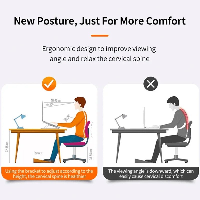 Portable Adjustable Laptop Stand Foldable Notebook Bracket Computer Monitor Holder For Macbook Air iPad Tablets Base Accessories - Velvet Haven