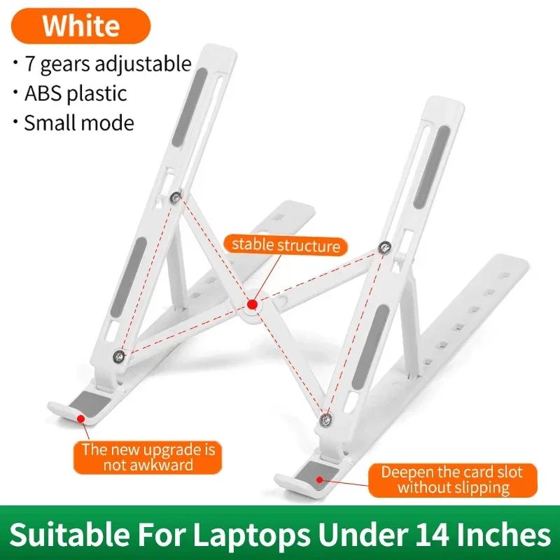 Portable Adjustable Laptop Stand Foldable Notebook Bracket Computer Monitor Holder For Macbook Air iPad Tablets Base Accessories - Velvet Haven
