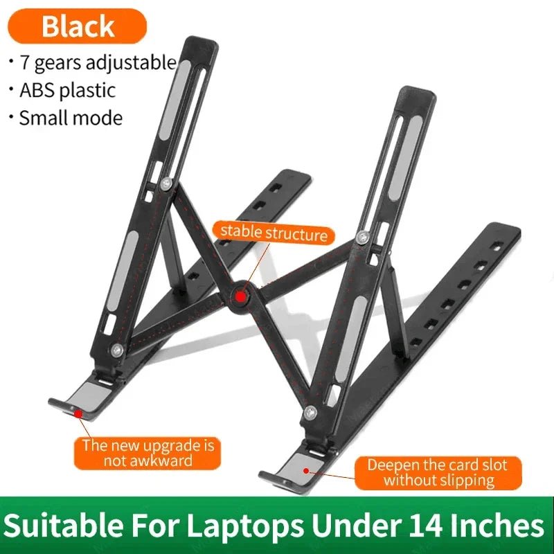Portable Adjustable Laptop Stand Foldable Notebook Bracket Computer Monitor Holder For Macbook Air iPad Tablets Base Accessories - Velvet Haven