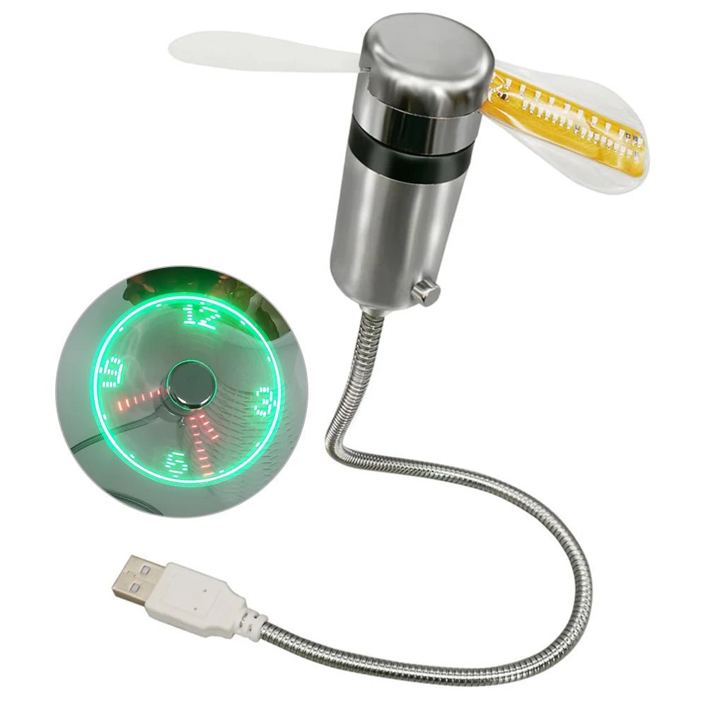 USB RGB LED Clock Fan with Temperature Display & Night Light - Velvet Haven