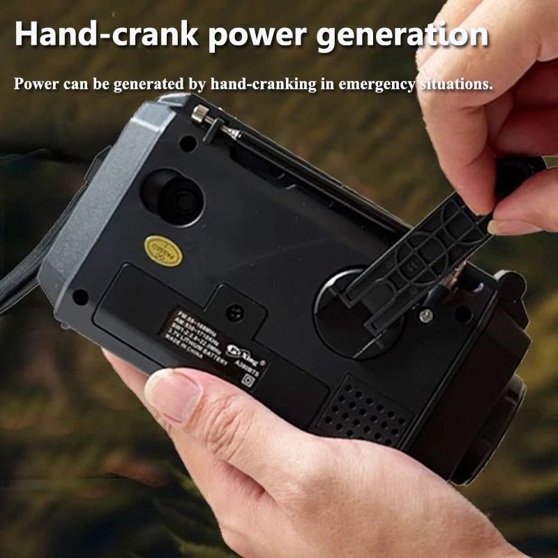 Portable Emergency Radio Solar Panel Hand Crank FM AM SW Radios Receiver Wireless Bluetooth Speaker with Flashlight Reading Lamp - Velvet Haven