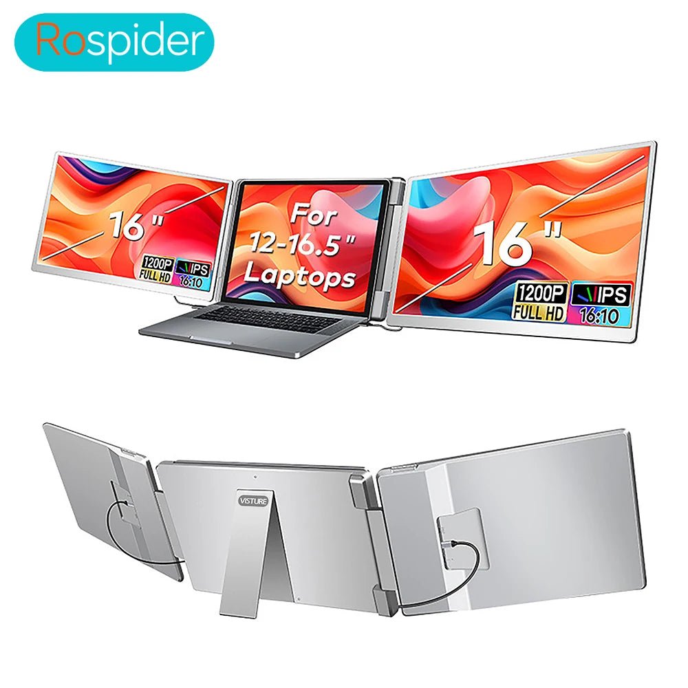Portable FHD IPS External Monitor with Dual & Triple Screen Support - Velvet Haven