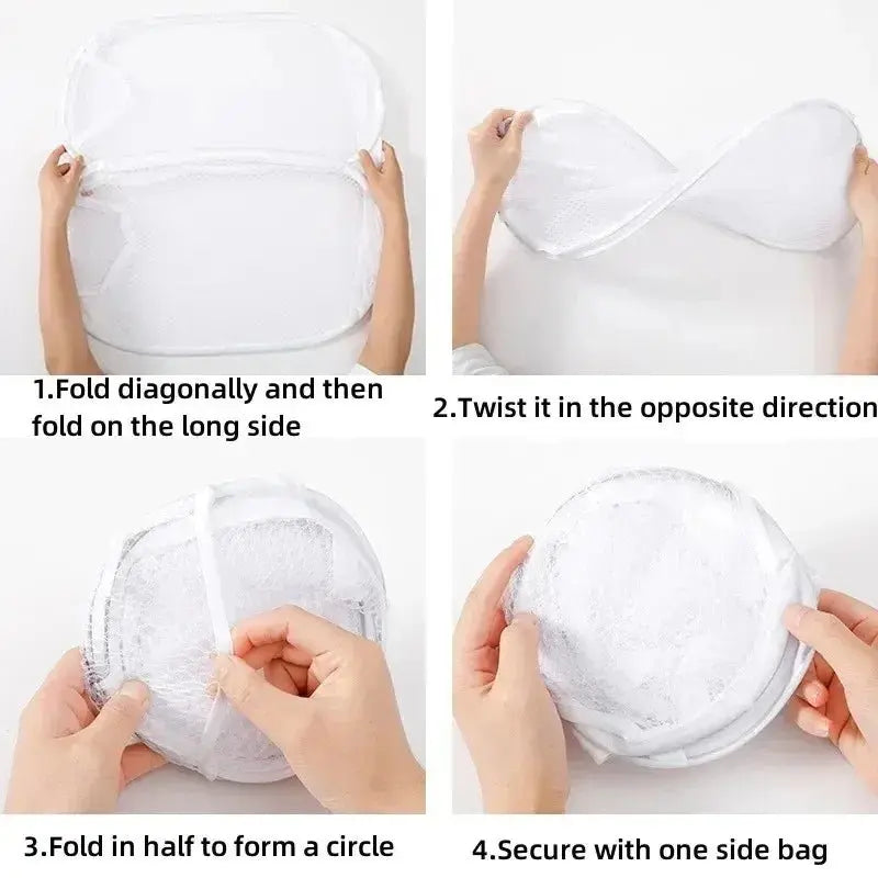 Portable Mesh Pop Up Laundry Hamper Wide Opening Breathable Collapsible Space-Saving Laundry Basket Dorm Travel Bathroom Items - Velvet Haven