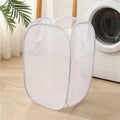 Portable Mesh Pop Up Laundry Hamper Wide Opening Breathable Collapsible Space-Saving Laundry Basket Dorm Travel Bathroom Items - Velvet Haven