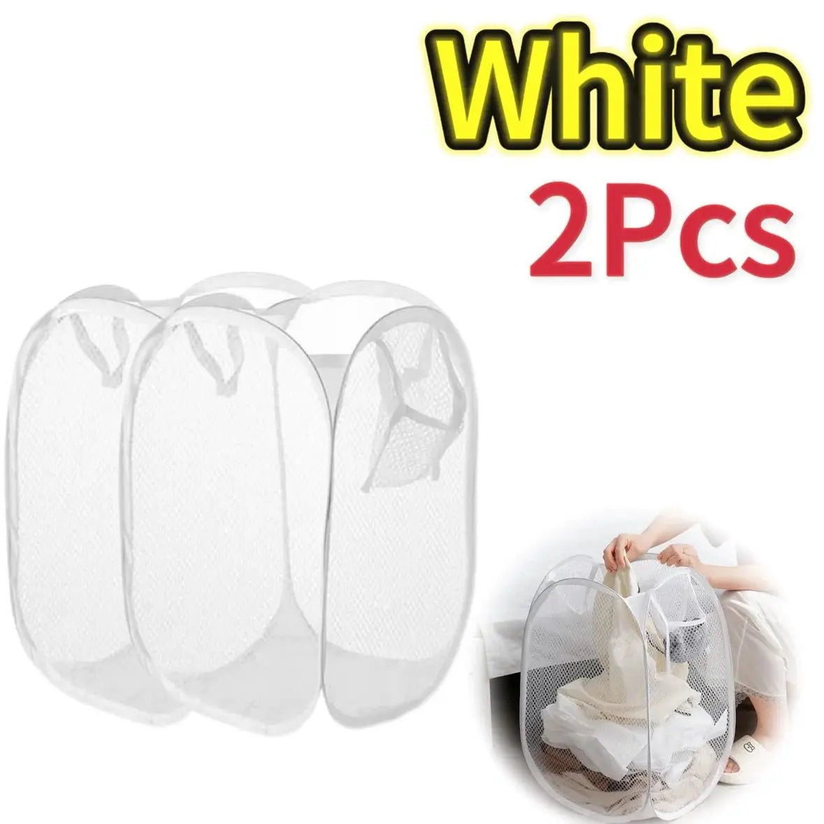 Portable Mesh Pop Up Laundry Hamper Wide Opening Breathable Collapsible Space-Saving Laundry Basket Dorm Travel Bathroom Items - Velvet Haven