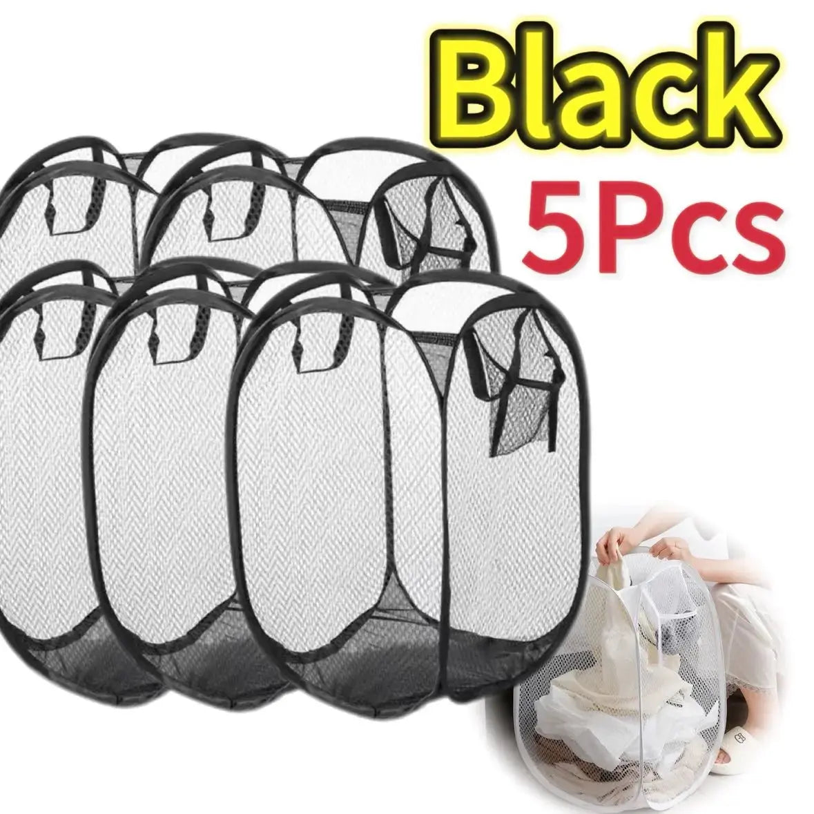 Portable Mesh Pop Up Laundry Hamper Wide Opening Breathable Collapsible Space-Saving Laundry Basket Dorm Travel Bathroom Items - Velvet Haven