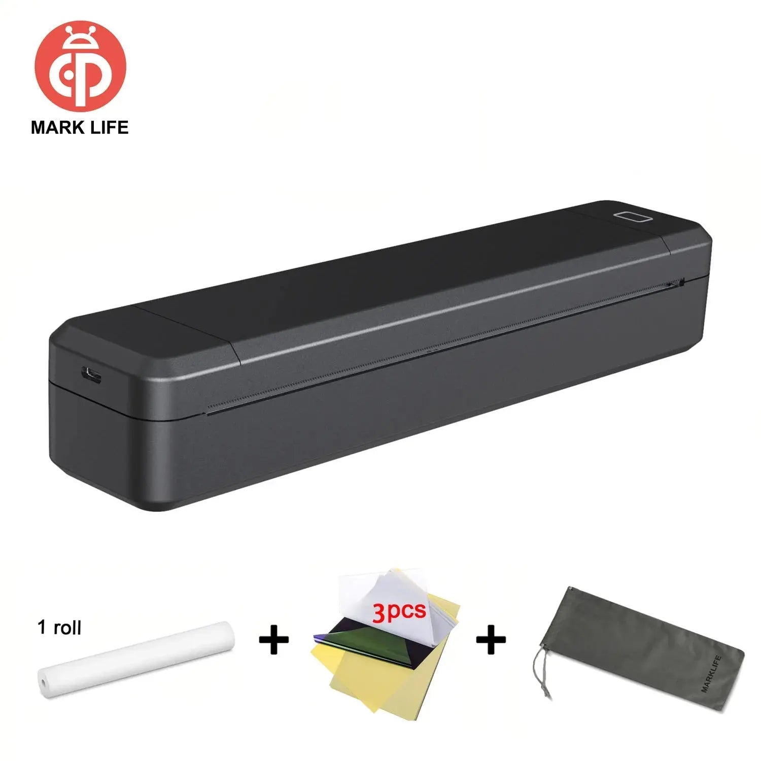 Portable Printer Thermal Printer Bluetooth-compatible A4 Inkless Document Printing Machine Paper Roll for Office Work Home - Velvet Haven