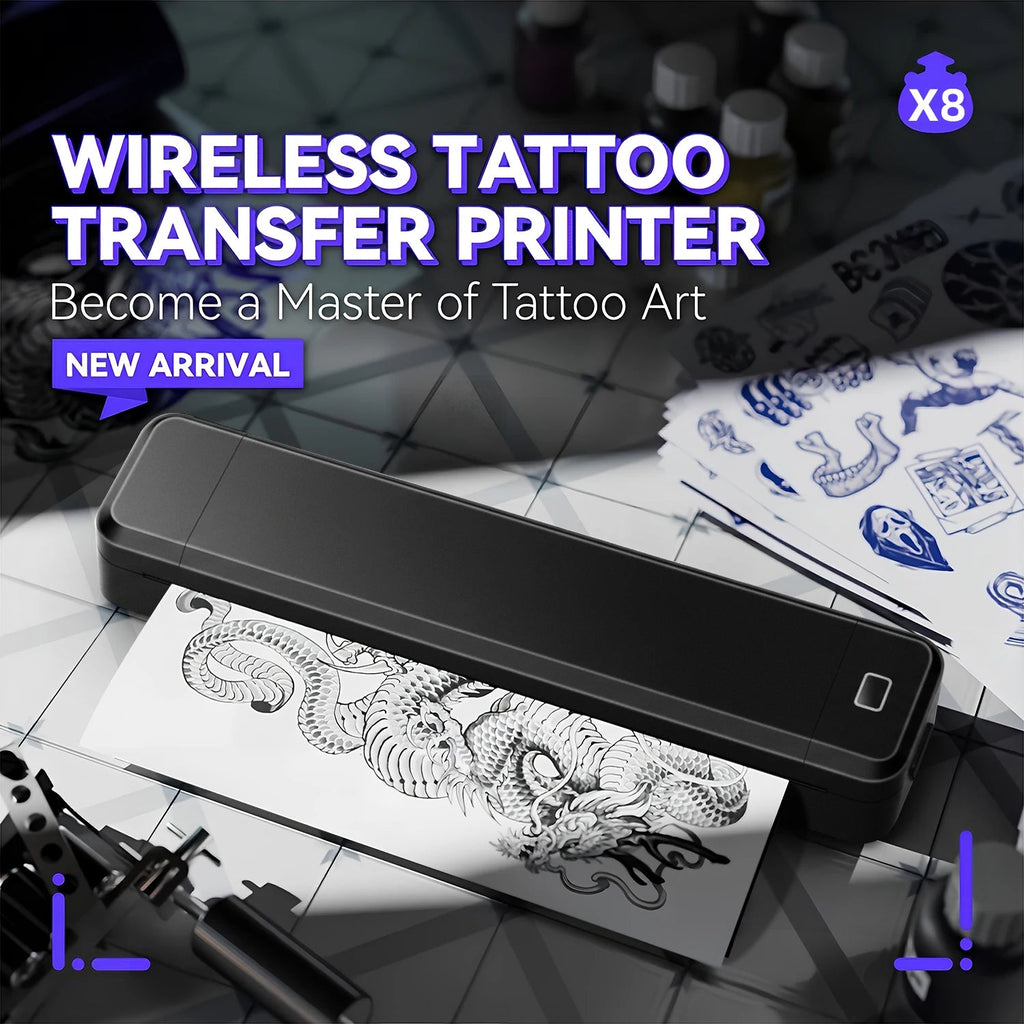 Portable Printer Thermal Printer Bluetooth-compatible A4 Inkless Document Printing Machine Paper Roll for Office Work Home - Velvet Haven