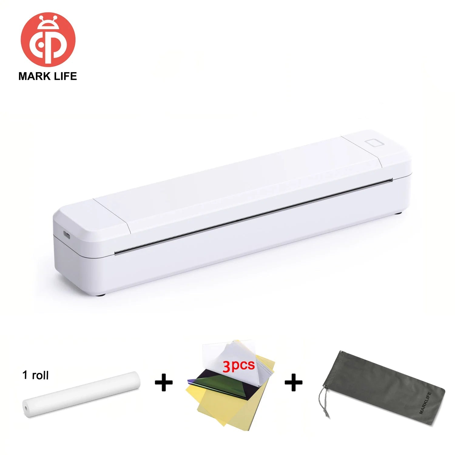 Portable Printer Thermal Printer Bluetooth-compatible A4 Inkless Document Printing Machine Paper Roll for Office Work Home - Velvet Haven