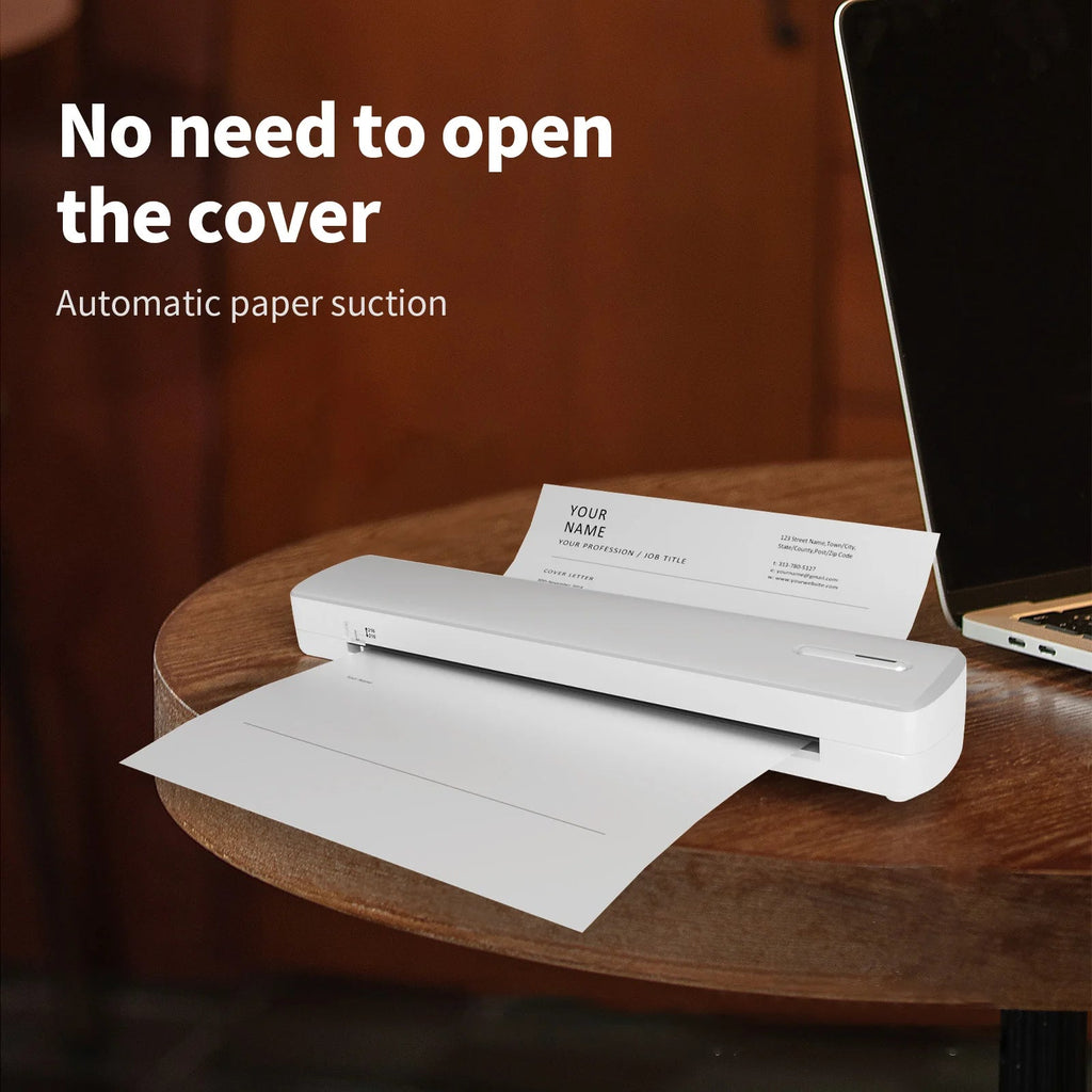 Portable Printer Wireless Inkless Thermal A4 C80 300DPI US-letter Mobile Printer Support Android iOS for Travel Work Home - Velvet Haven