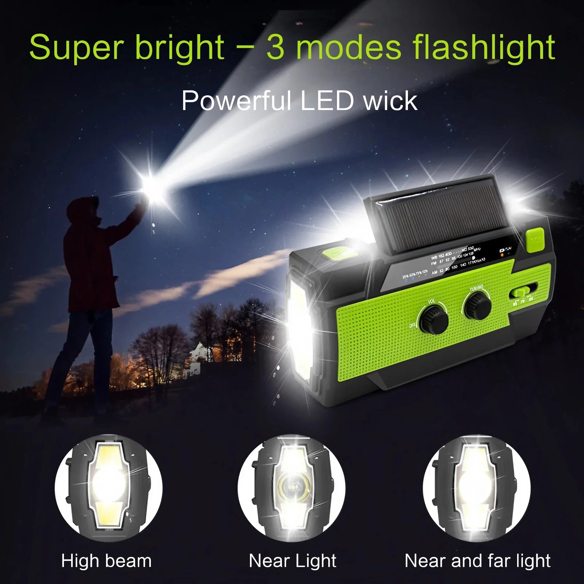 Portable Solar Hand Crank AM/FM Radio for Survival,Rechargeable Battery Powered Radio,USB Charger,Flashlight,Reading Lamp - Velvet Haven