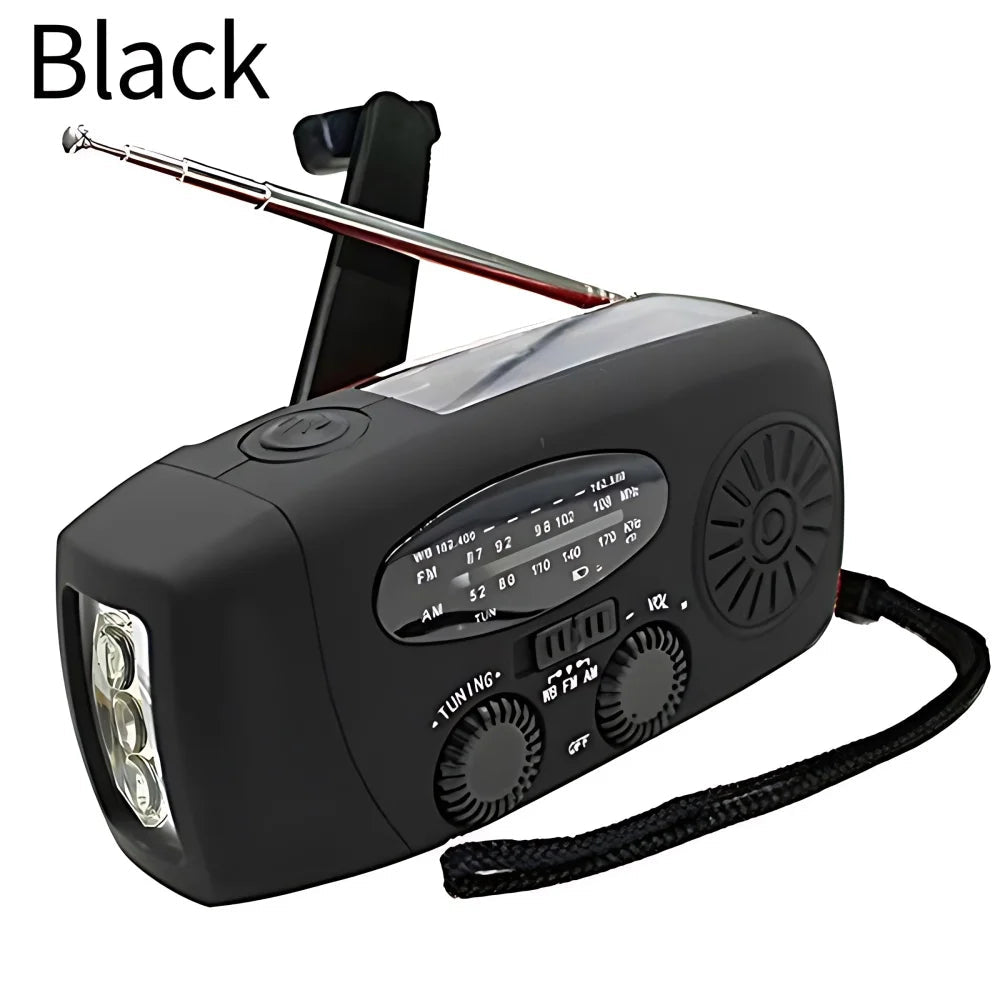 Portable Solar Hand Crank AM/FM Radio for Survival,Rechargeable Battery Powered Radio,USB Charger,Flashlight,Reading Lamp - Velvet Haven