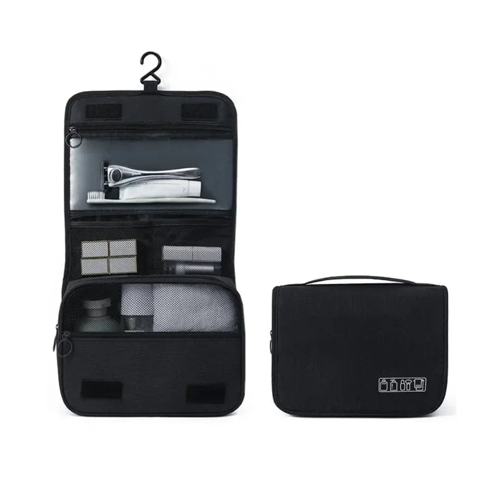 Portable Toiletry Washbag with Hanging Hook Waterproof Women Bathroom Cosmetic Storage Bag Large Capacity Travel Men Makeup Case - Velvet Haven