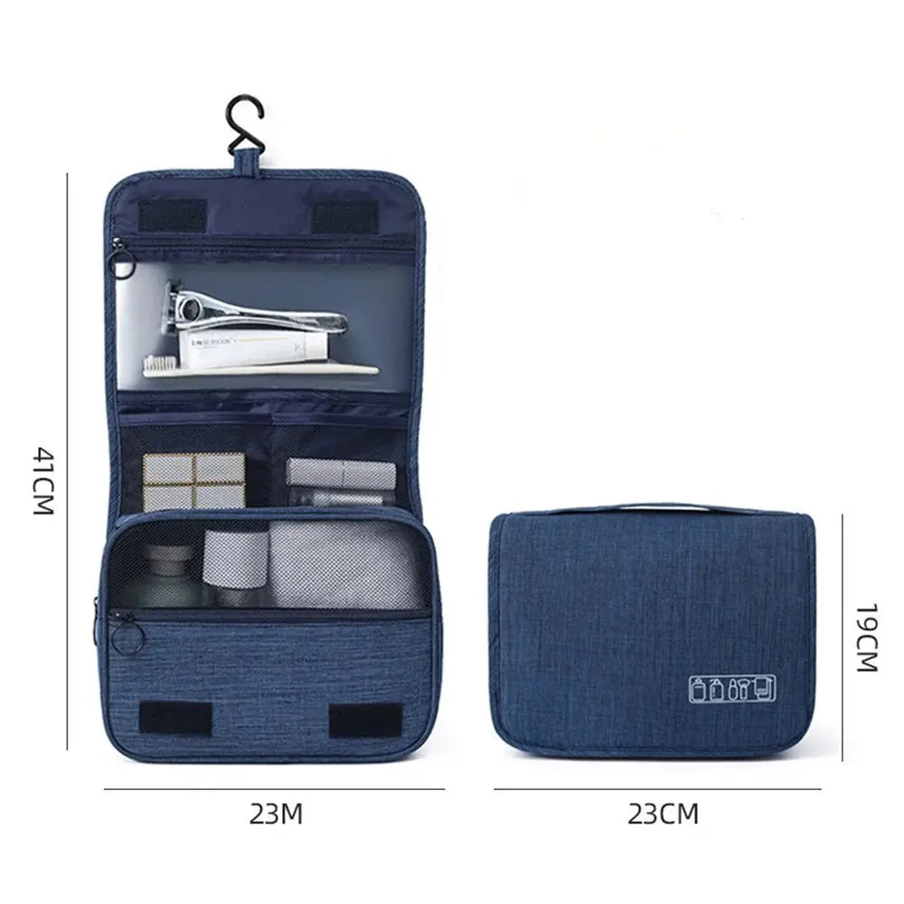 Portable Toiletry Washbag with Hanging Hook Waterproof Women Bathroom Cosmetic Storage Bag Large Capacity Travel Men Makeup Case - Velvet Haven