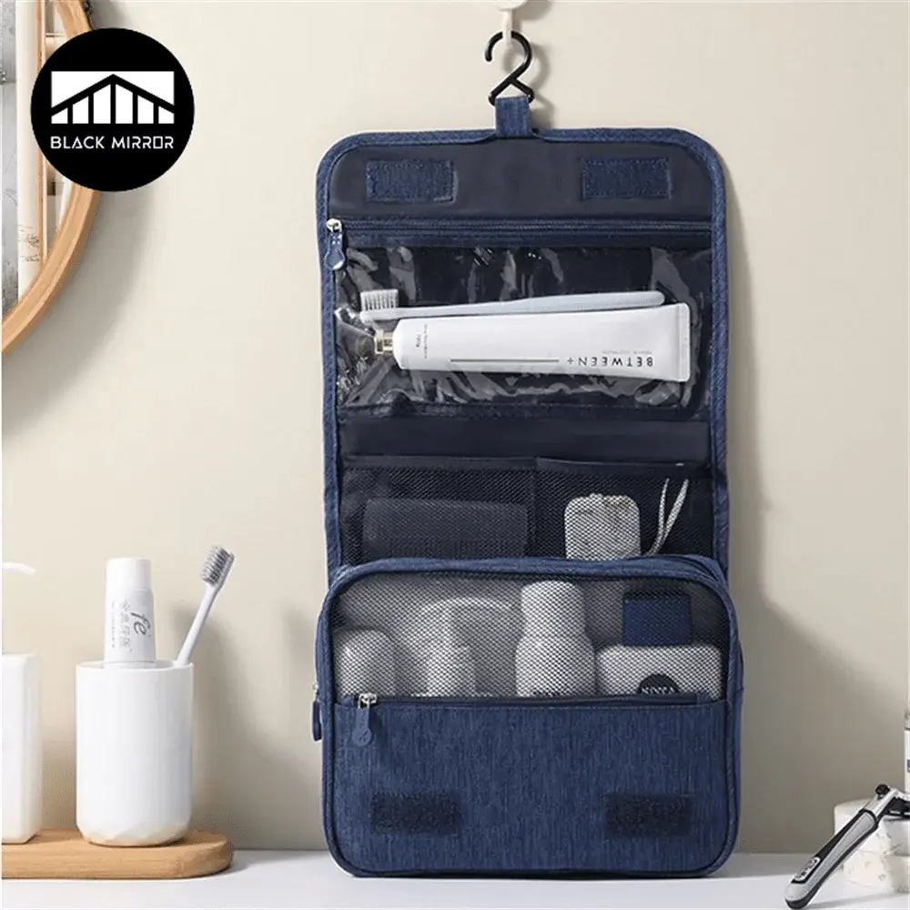 Portable Toiletry Washbag with Hanging Hook Waterproof Women Bathroom Cosmetic Storage Bag Large Capacity Travel Men Makeup Case - Velvet Haven