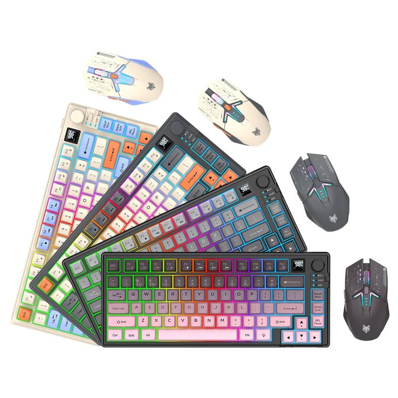 Premium Dual Modes (2.4G+Bluetooth) Keyboard Mouse Combo/Keyboard | Rechargeable | with Display Screen & Knob | Private Mold - Velvet Haven