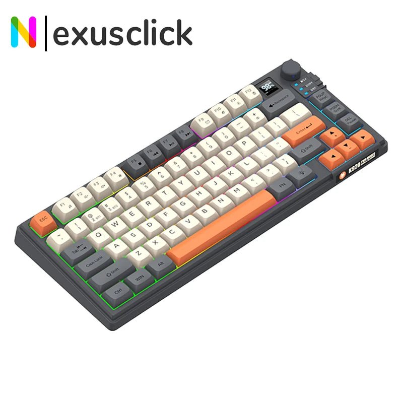 Premium Dual Modes (2.4G+Bluetooth) Keyboard Mouse Combo/Keyboard | Rechargeable | with Display Screen & Knob | Private Mold - Velvet Haven