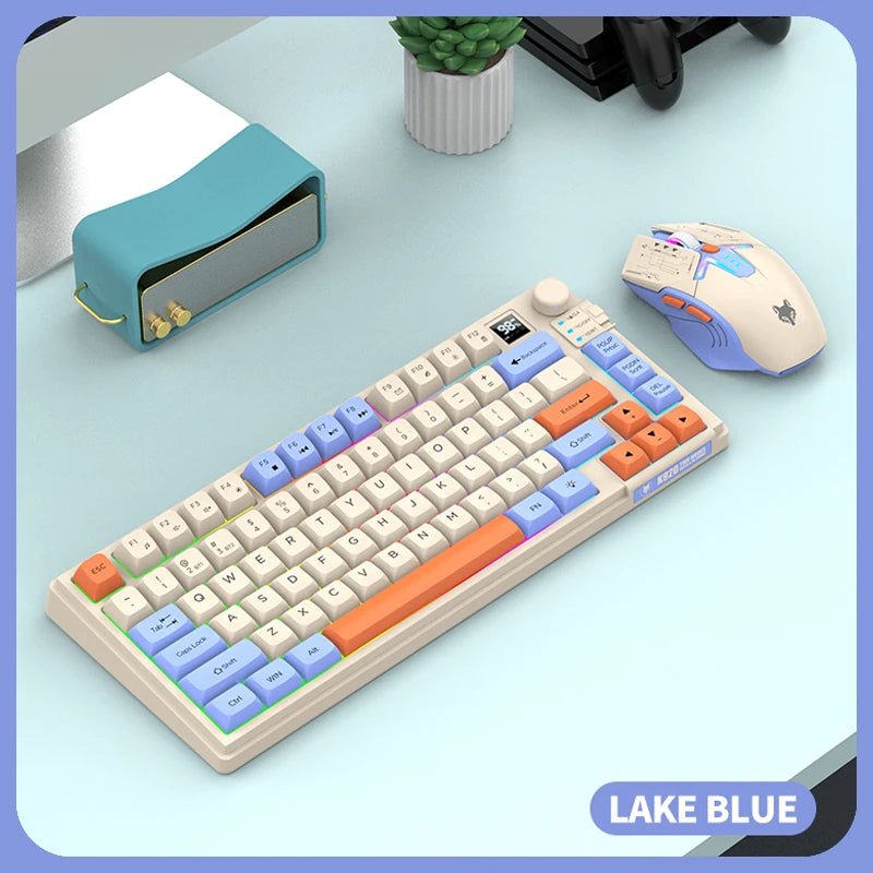 Premium Dual Modes (2.4G+Bluetooth) Keyboard Mouse Combo/Keyboard | Rechargeable | with Display Screen & Knob | Private Mold - Velvet Haven