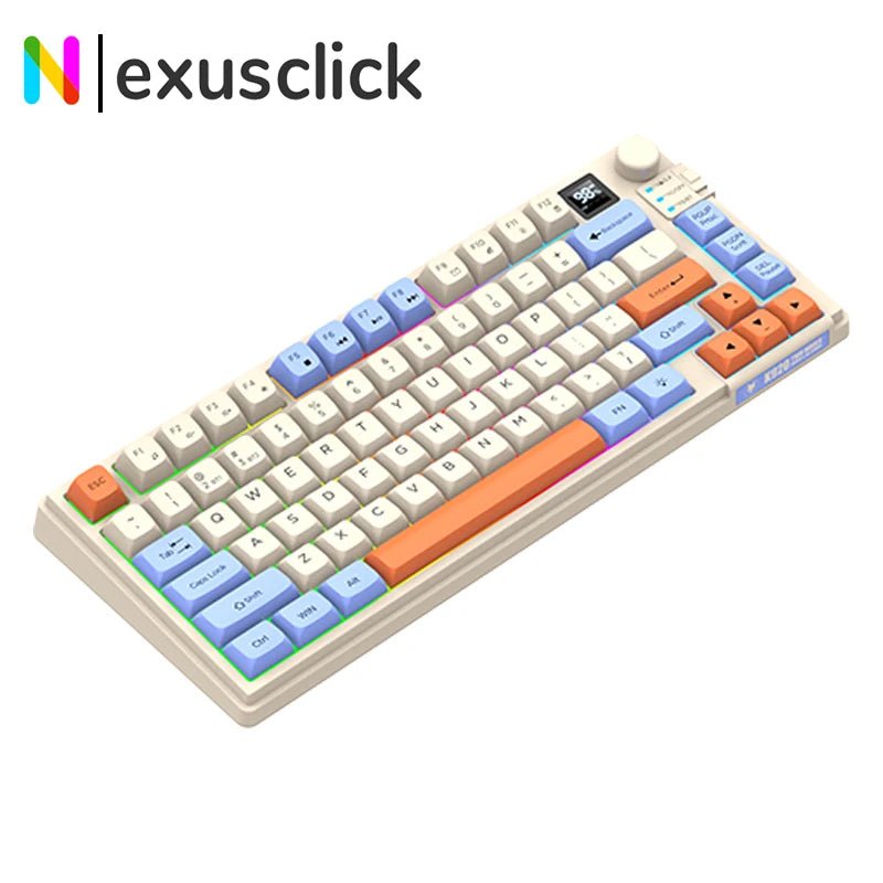 Premium Dual Modes (2.4G+Bluetooth) Keyboard Mouse Combo/Keyboard | Rechargeable | with Display Screen & Knob | Private Mold - Velvet Haven