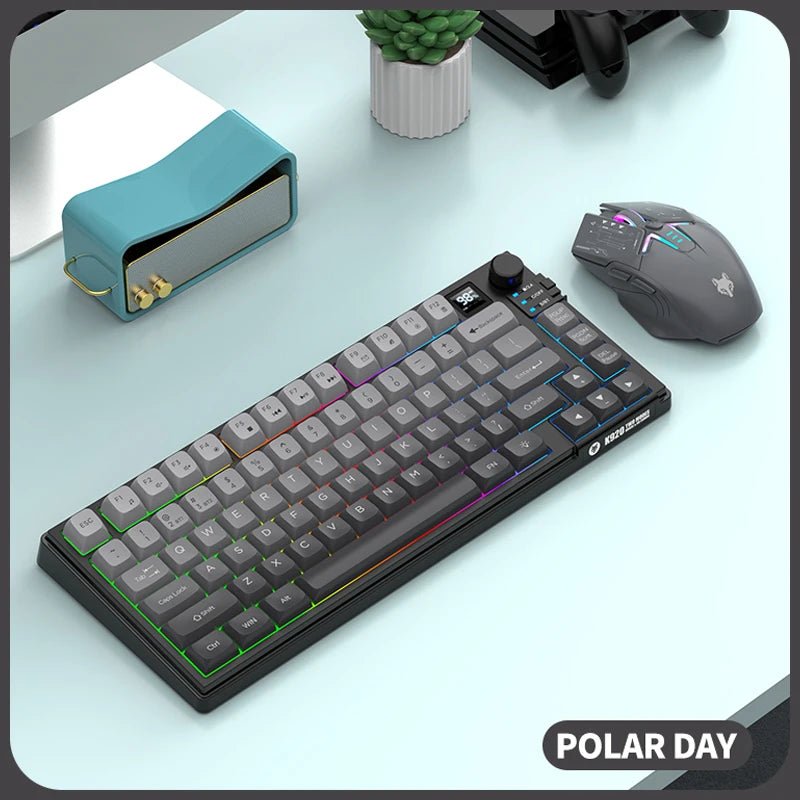 Premium Dual Modes (2.4G+Bluetooth) Keyboard Mouse Combo/Keyboard | Rechargeable | with Display Screen & Knob | Private Mold - Velvet Haven