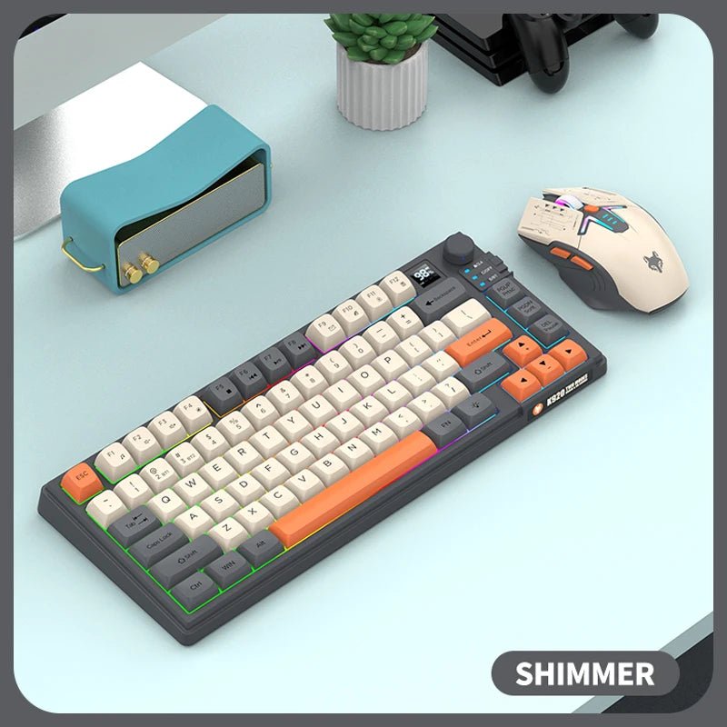 Premium Dual Modes (2.4G+Bluetooth) Keyboard Mouse Combo/Keyboard | Rechargeable | with Display Screen & Knob | Private Mold - Velvet Haven