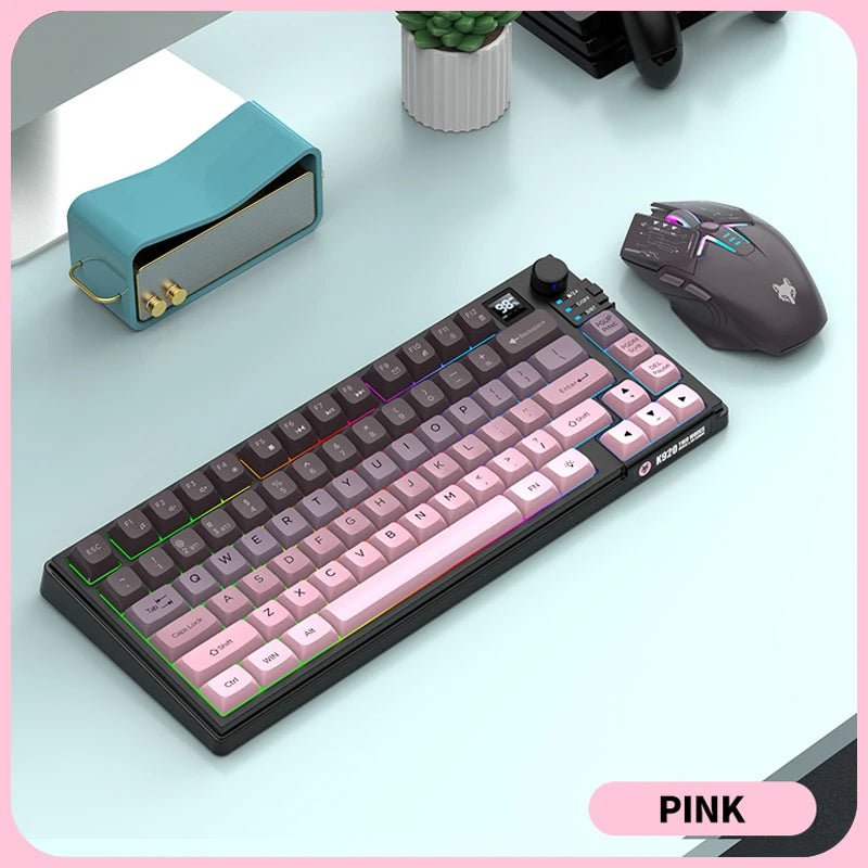 Premium Dual Modes (2.4G+Bluetooth) Keyboard Mouse Combo/Keyboard | Rechargeable | with Display Screen & Knob | Private Mold - Velvet Haven